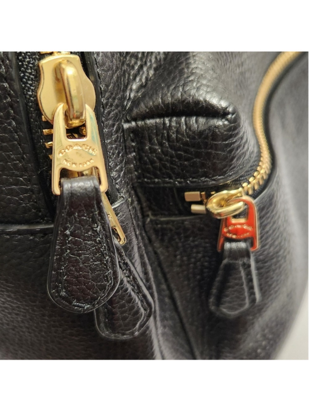 Coach Taylor Small Black Pebble Leather Backpack - Picture 13 of 15